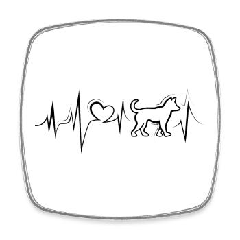 Hunde Liebe Herzschlag Hund Puls Symbol Grafik - Viereckiger Kühlschrankmagnet - Weiß - Vorne