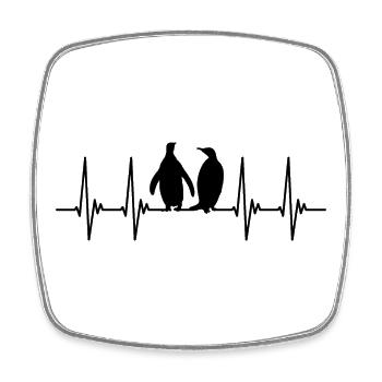 EGK penguin, penguin, penguins, pulse, heartbeat - Square fridge magnet - white - Front