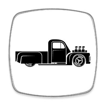 hot rod rockabilly smybol cars voitures voitures - Magnet carré - blanc - Devant