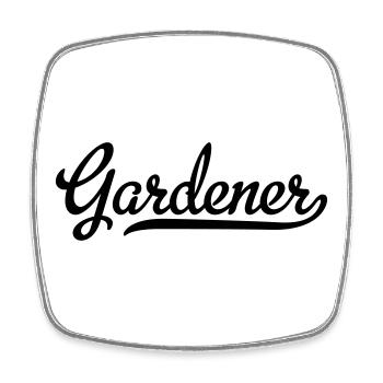 gardener - Viereckiger Kühlschrankmagnet - Weiß - Vorne