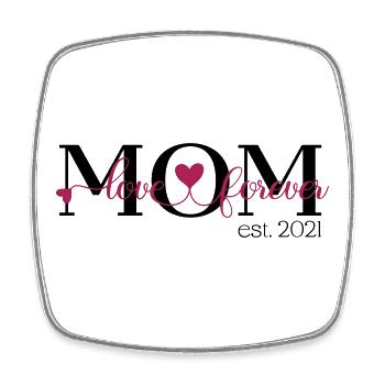 Mom - Viereckiger Kühlschrankmagnet - Weiß - Vorne