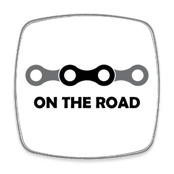 road bike bike icon icon Logo cycling - Square fridge magnet - white - Front