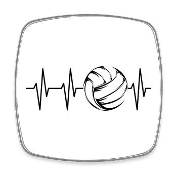 Volley-ball Heartbeat Beach Volley Pulse Symbol - Magnet carré - blanc - Devant