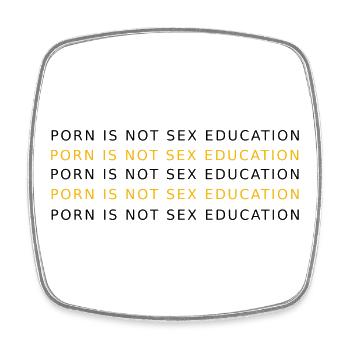 LE PORNO N’EST PAS DE L’ÉDUCATION - Magnet carré - blanc - Devant