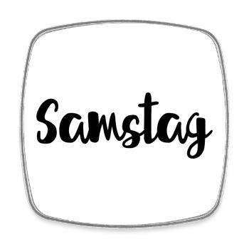 Samstag Wochenende Wochentag Woche - Viereckiger Kühlschrankmagnet - Weiß - Vorne