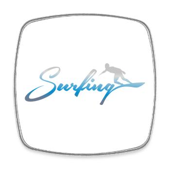 SURFING, SURFING - Square fridge magnet - white - Front