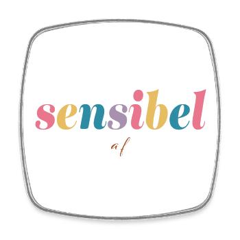 Sensible af - Magnet carré - blanc - Devant