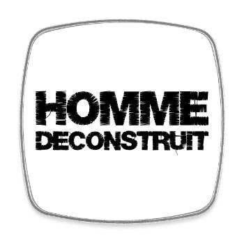 Homme déconstruit - Magnet carré - blanc - Devant
