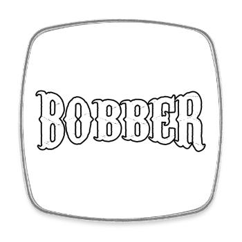bobber chopper biker autocollant de croisière autocollant - Magnet carré - blanc - Devant