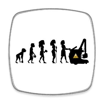 Humor Evolution Manip Mobilfunk Radiologie - Viereckiger Kühlschrankmagnet - Weiß - Vorne