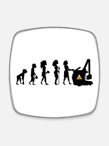 Humour Evolution Manip Radio mobile Radiologie - Magnet carré - blanc