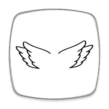 Angel Wings - Square fridge magnet - white - Front