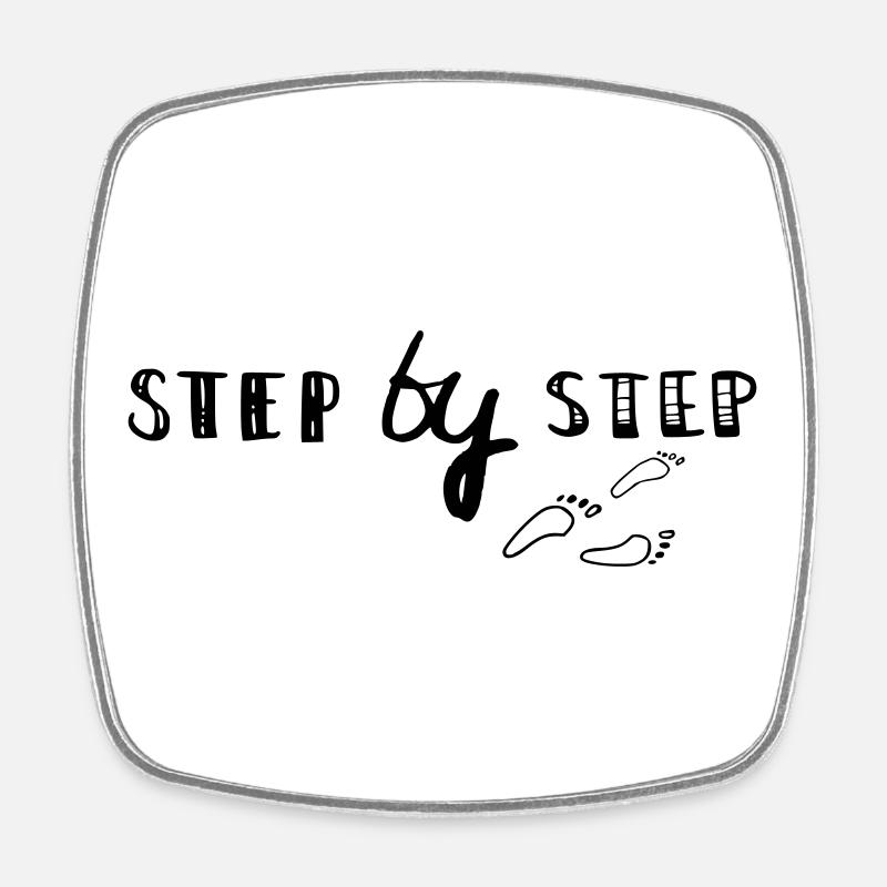 step by step - Square fridge magnet - white