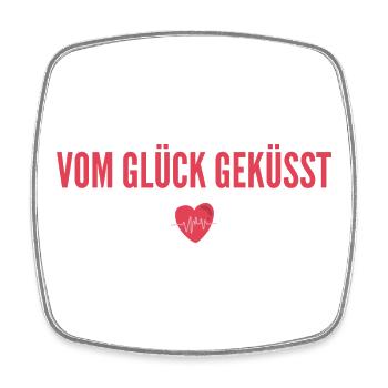 Vom Glück geküsst - Viereckiger Kühlschrankmagnet - Weiß - Vorne