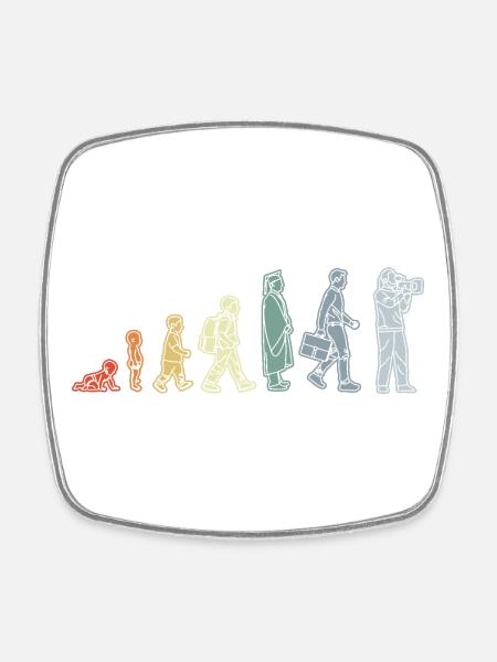 Baby zum Kameramann - Viereckiger Kühlschrankmagnet - Weiß