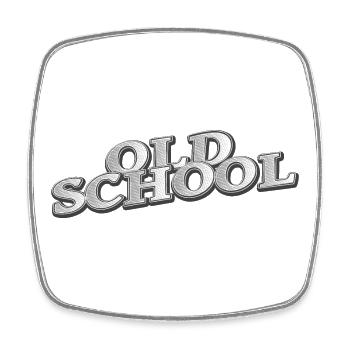 old school - Viereckiger Kühlschrankmagnet - Weiß - Vorne
