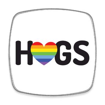 LGBT Hugs - Square fridge magnet - white - Front
