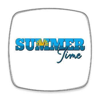 Summer Time - Square fridge magnet - white - Front