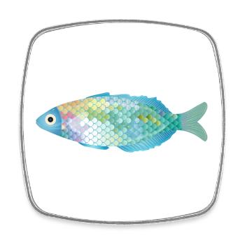 Der farbenfrohe Fisch erstrahlt in zarten Farben - Viereckiger Kühlschrankmagnet - Weiß - Vorne