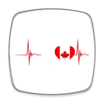Canada Heartbeat - Square fridge magnet - white - Front