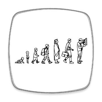 Elektriker Evolution - Viereckiger Kühlschrankmagnet - Weiß - Vorne