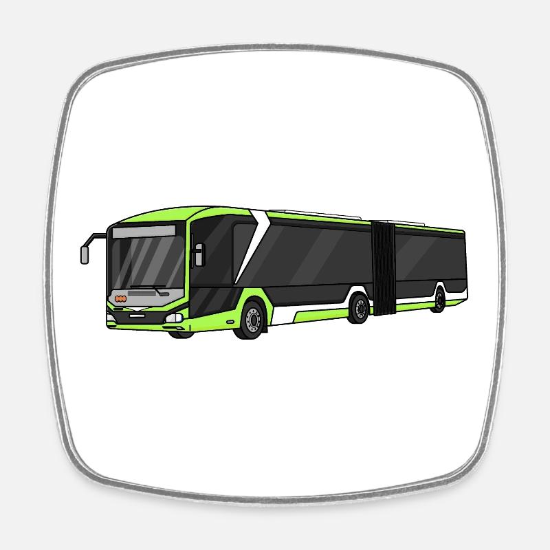 Bus, Schulbus, Busfahrer - Viereckiger Kühlschrankmagnet - Weiß