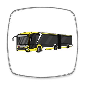 Bus - Viereckiger Kühlschrankmagnet - Weiß - Vorne