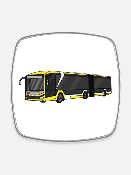 Bus - Viereckiger Kühlschrankmagnet - Weiß