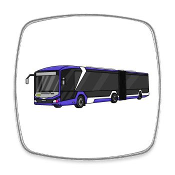 Autobus, autobus scolaire, chauffeur d’autobus - Magnet carré - blanc - Devant