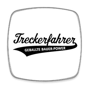 Treckerfahrer – Geballte Bauer-Power (Trecker) - Viereckiger Kühlschrankmagnet - Weiß - Vorne