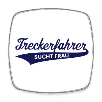Treckerfahrer – Sucht Frau (Trecker / Traktor) - Viereckiger Kühlschrankmagnet - Weiß - Vorne