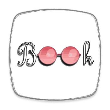 book - Square fridge magnet - white - Front