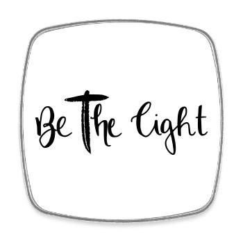 be the light - Square fridge magnet - white - Front