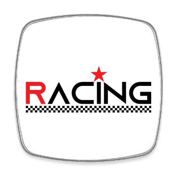 Racing Star - Race Driver - Car Auto Bike - Square fridge magnet - white - Front