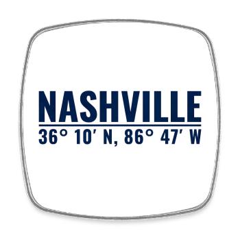 Nashville Koordinaten Stamp - Viereckiger Kühlschrankmagnet - Weiß - Vorne