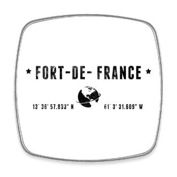 Fort-de-France Martinique Coordonnées - Magnet carré - blanc - Devant