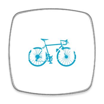 Fahre Fahrrad - Viereckiger Kühlschrankmagnet - Weiß - Vorne