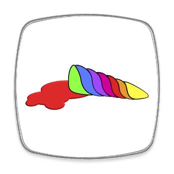Horn Unicorn - Square fridge magnet - white - Front