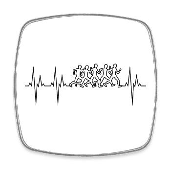 Marathon electrocardiogram ECG Marathon - Square fridge magnet - white - Front