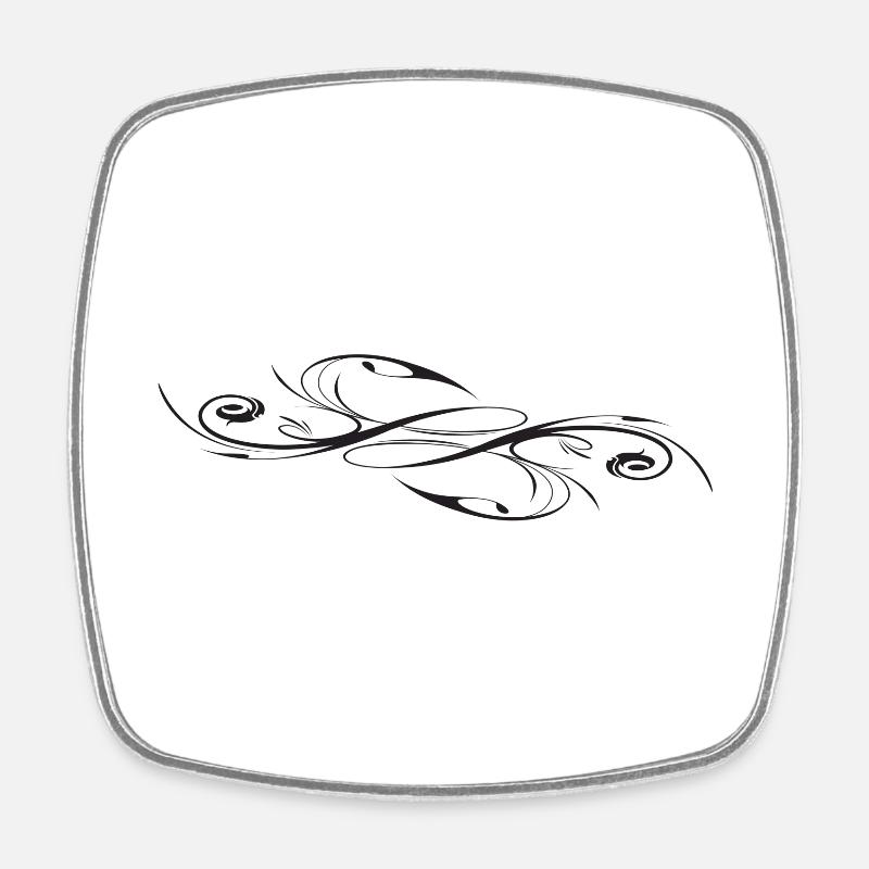 Decoration filigree 3 - Square fridge magnet - white
