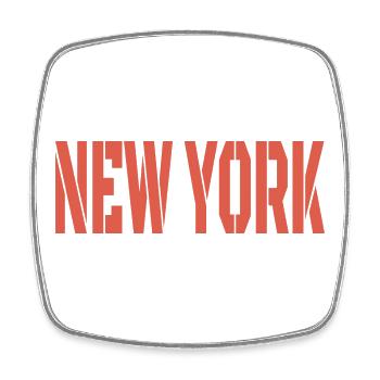 Lettrage New York - Magnet carré - blanc - Devant