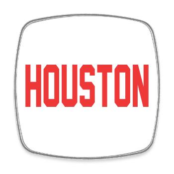 Houston Design - Viereckiger Kühlschrankmagnet - Weiß - Vorne