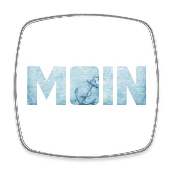Moin Nordsee Anker Pastell Ozean Quote Kapitän - Viereckiger Kühlschrankmagnet - Weiß - Vorne