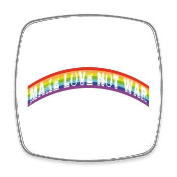 make love not was | rainbow flag - Square fridge magnet - white - Front