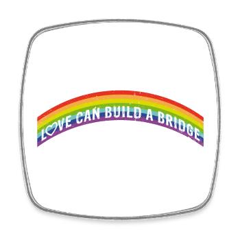 Love can build a bridge | Rainbow - Viereckiger Kühlschrankmagnet - Weiß - Vorne