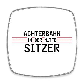 Achterbahnindermittesitzer - Viereckiger Kühlschrankmagnet - Weiß - Vorne