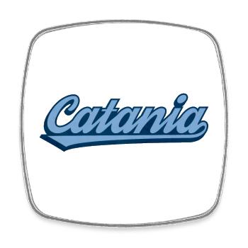 Catania Coastal Retro Lettering - Square fridge magnet - white - Front