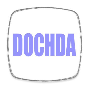 DOCHDA DOH DA Fille Saxon - Magnet carré - blanc - Devant