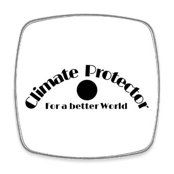 Klimaschutz Statement Climate Protector - Viereckiger Kühlschrankmagnet - Weiß - Vorne
