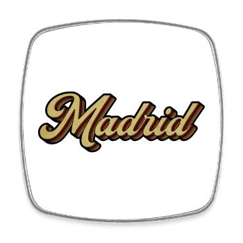 Madrid Retro Striped Script - Square fridge magnet - white - Front